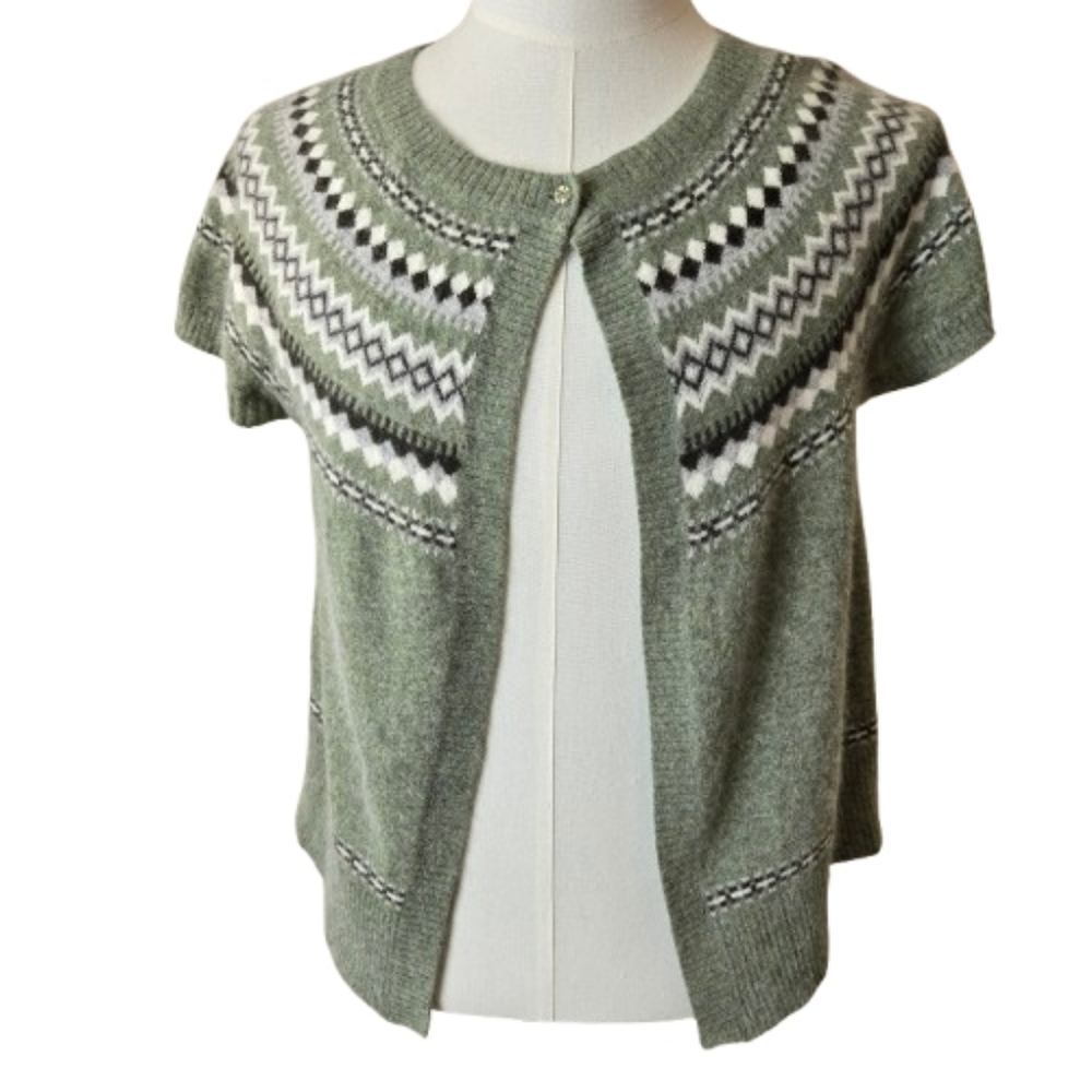 A. Giannetti Angora Blend Sweater Light Green Large